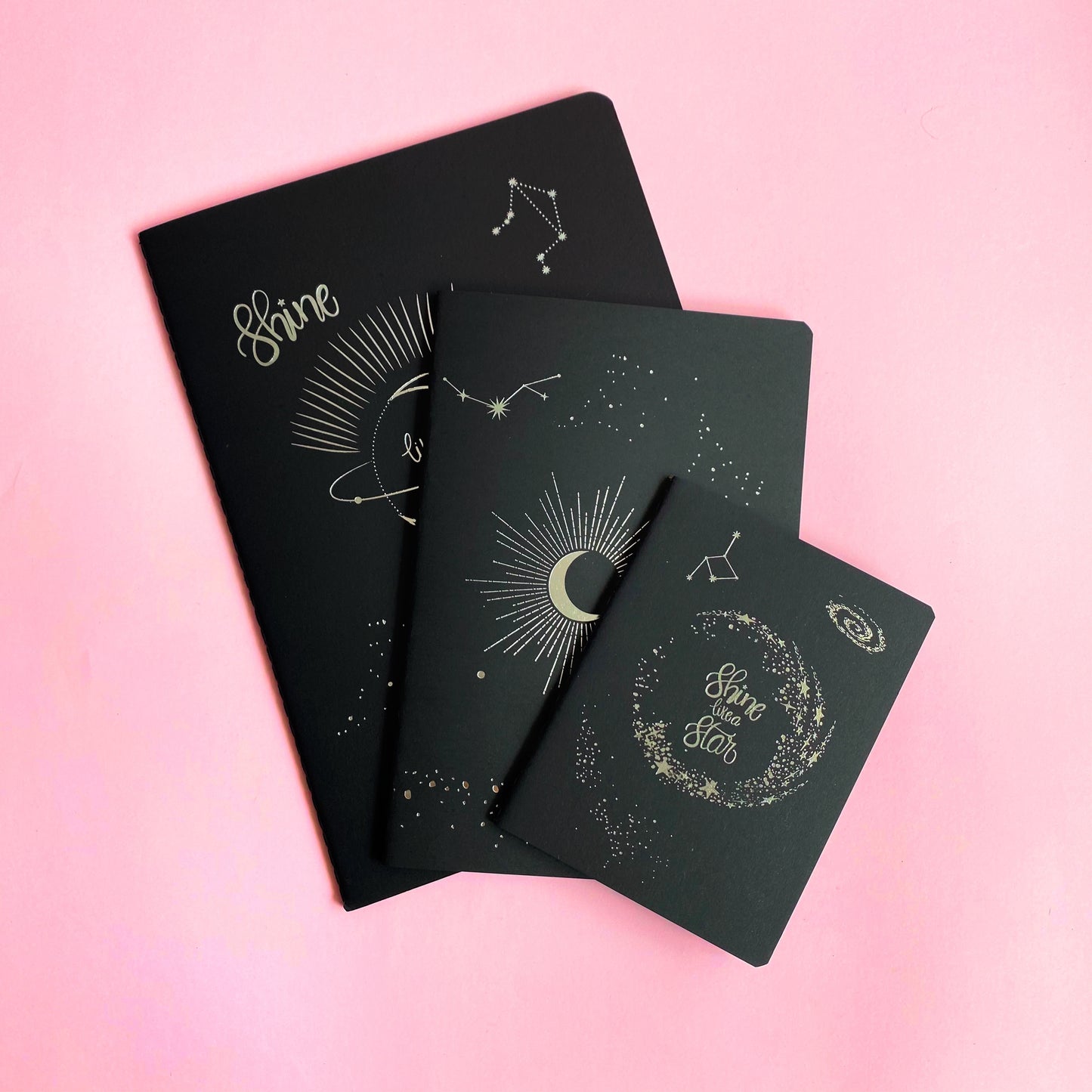 Libreta hoja negra (chica, med, grande)