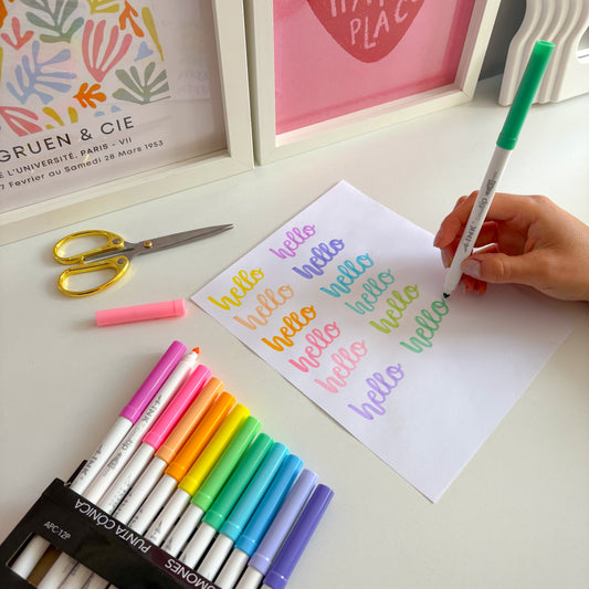 Aink 12 plumones pastel punta cónica