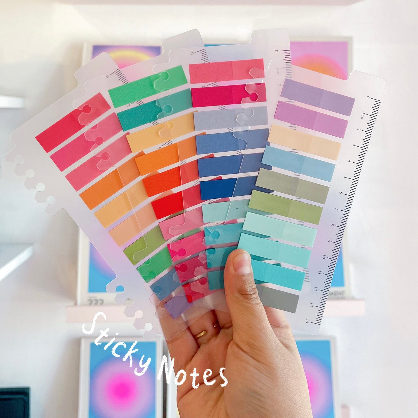 Sticky notes transparentes + regla