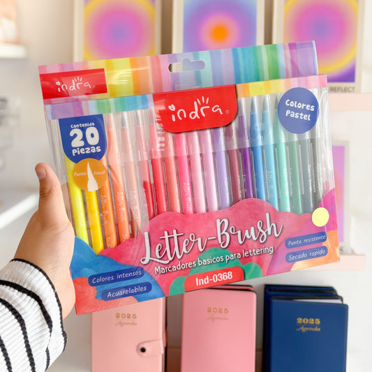 Plumones Letter Brush INDRA