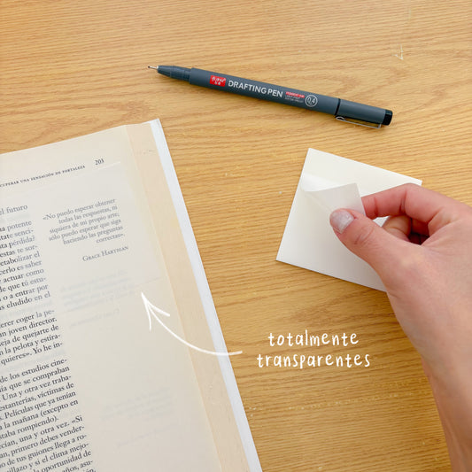 Post it transparente con adhesivo