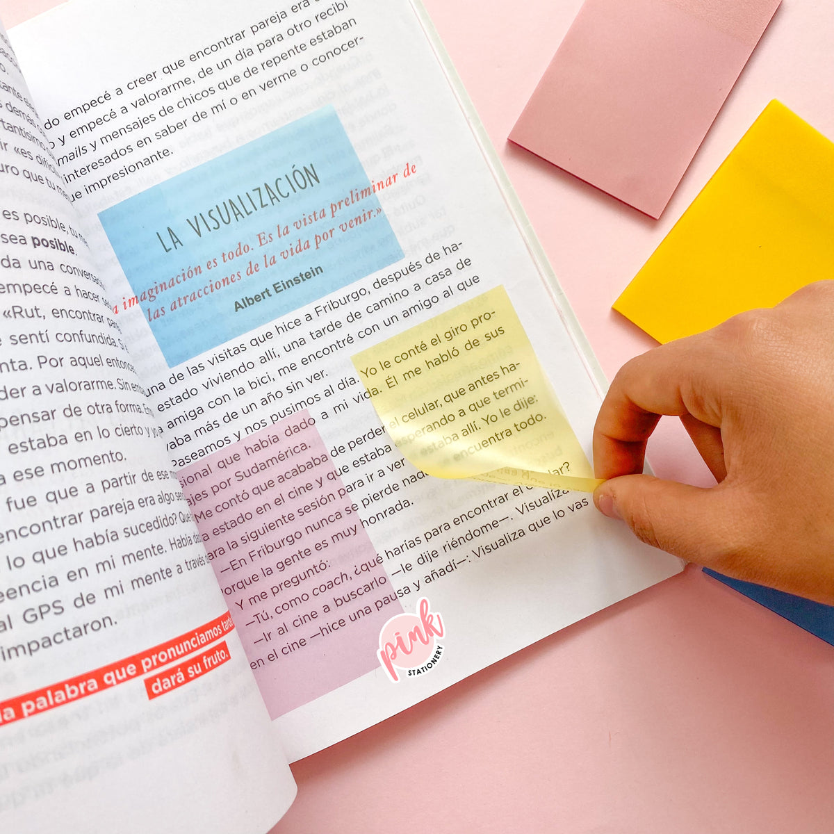 Post it transparente (tonos pastel) Pink Stationery